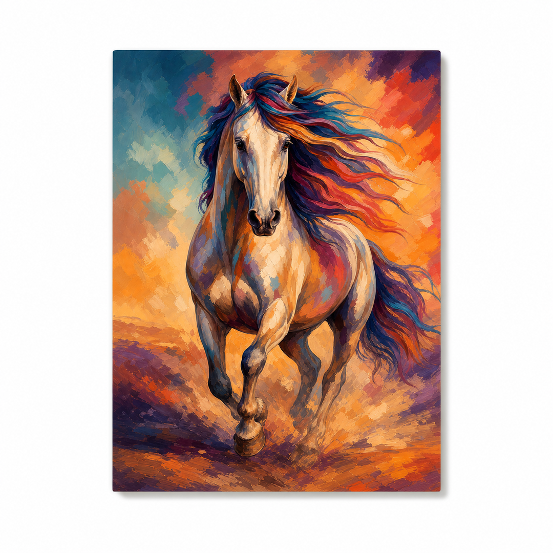 Caballo multicolor - lienzo terminado