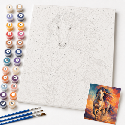 Caballo multicolor - kit sin pintar