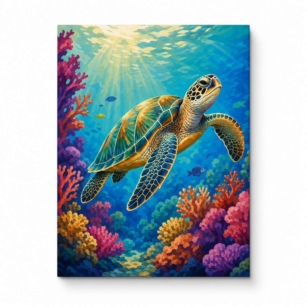 Tortuga marina - lienzo terminado