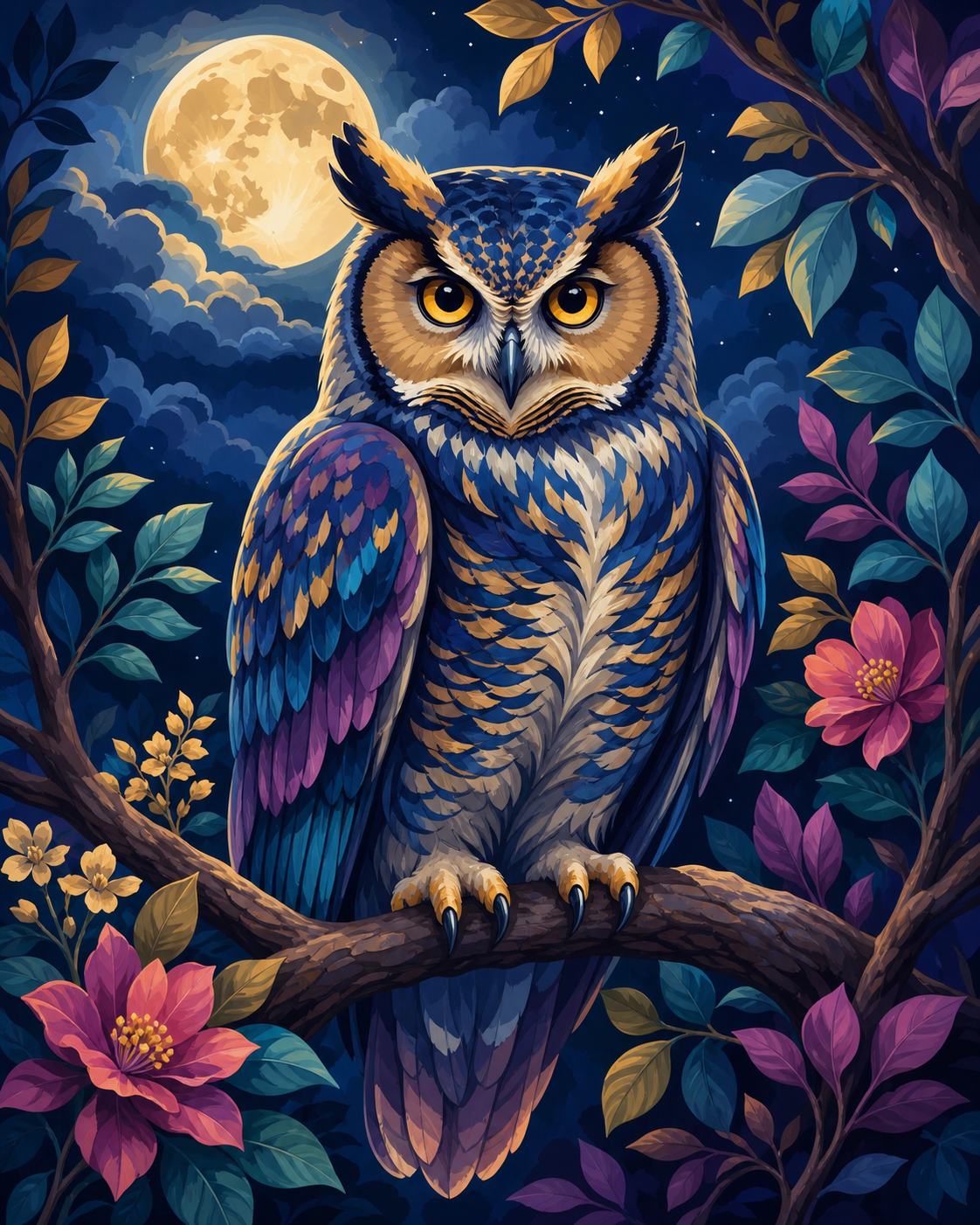 Búho nocturno - diseño maestro