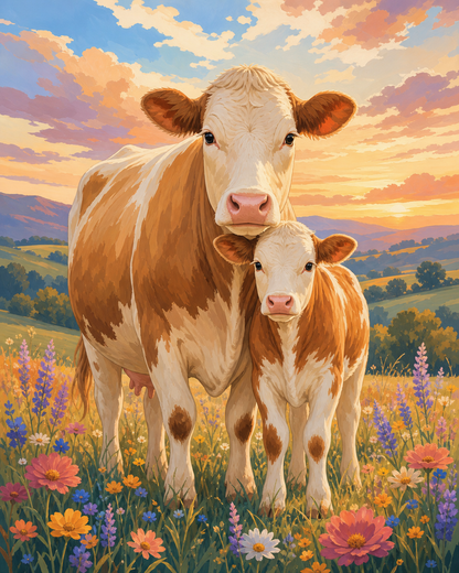 Vaca y ternero - diseño maestro