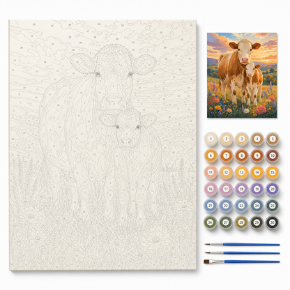 Vaca y ternero - kit sin pintar