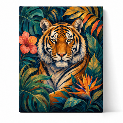 Tigre tropical - lienzo terminado