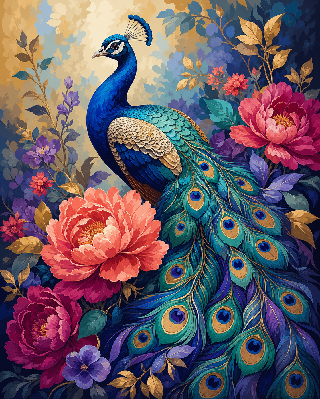 Pavo real floral - diseño maestro