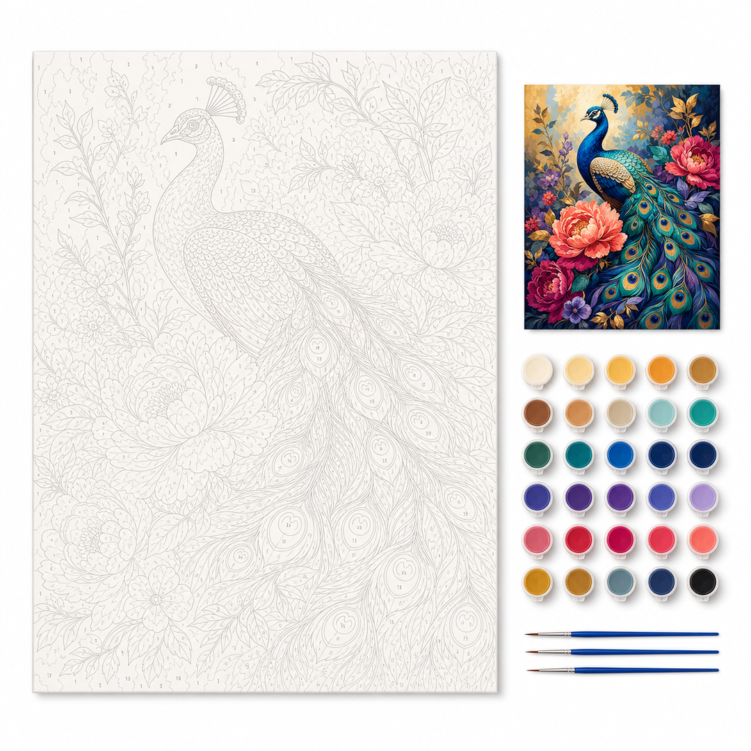 Pavo real floral - kit sin pintar