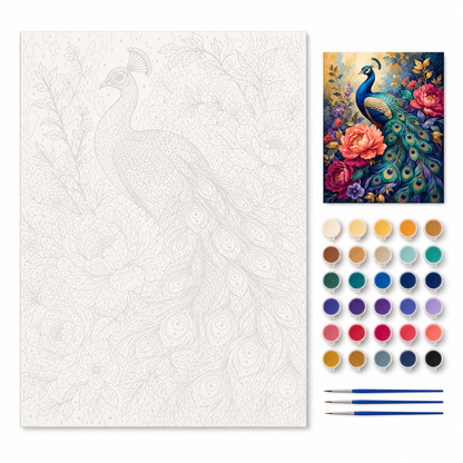 Pavo real floral - kit sin pintar