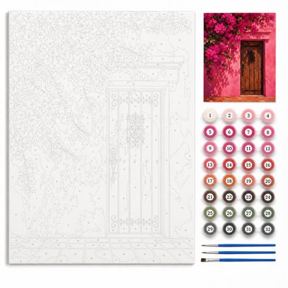 Bugambilia — kit con lienzo numerado, pinturas y pinceles