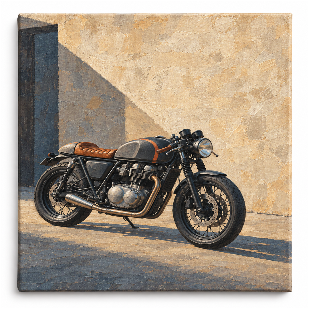 Café racer — lienzo terminado