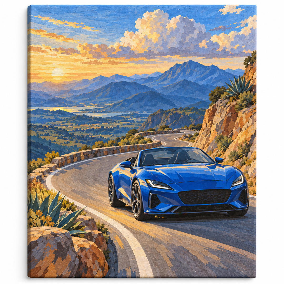Curva de montaña — lienzo terminado