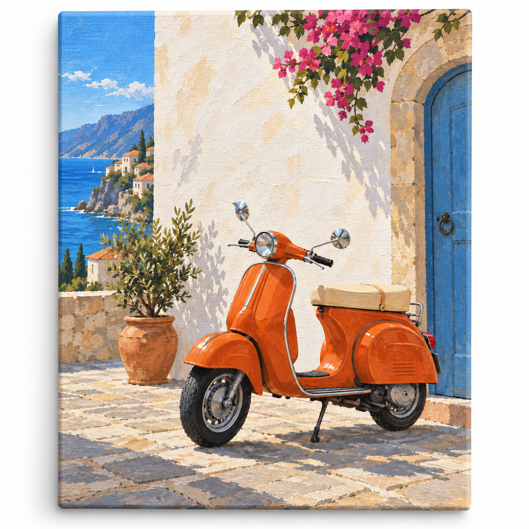 Vespa italiana — lienzo terminado