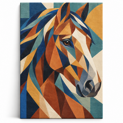 Caballo geométrico — lienzo terminado