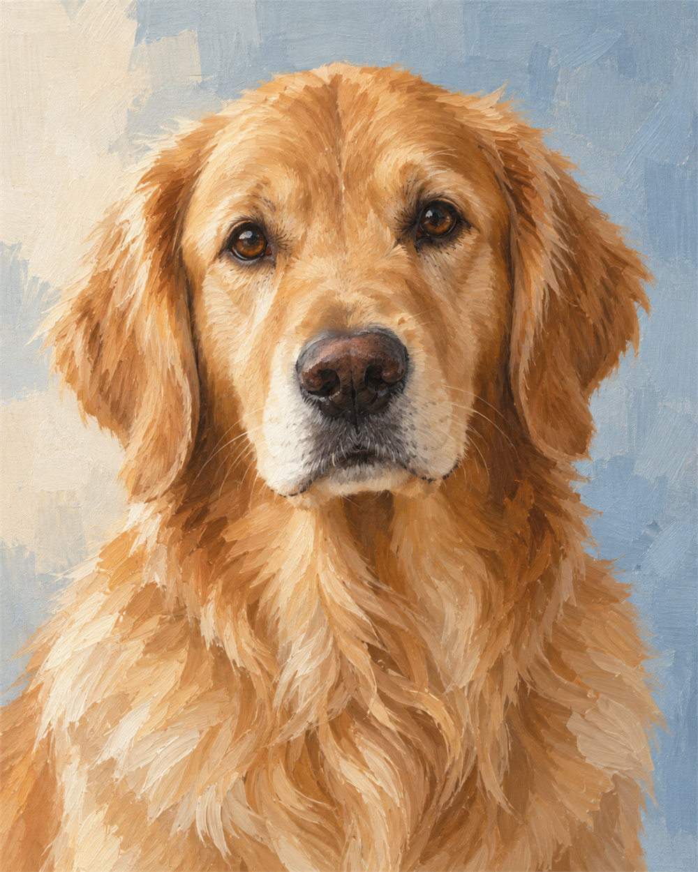 Golden retriever — diseño del lienzo para pintar por números