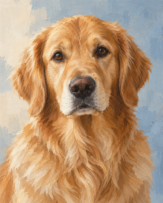Golden retriever — diseño del lienzo para pintar por números