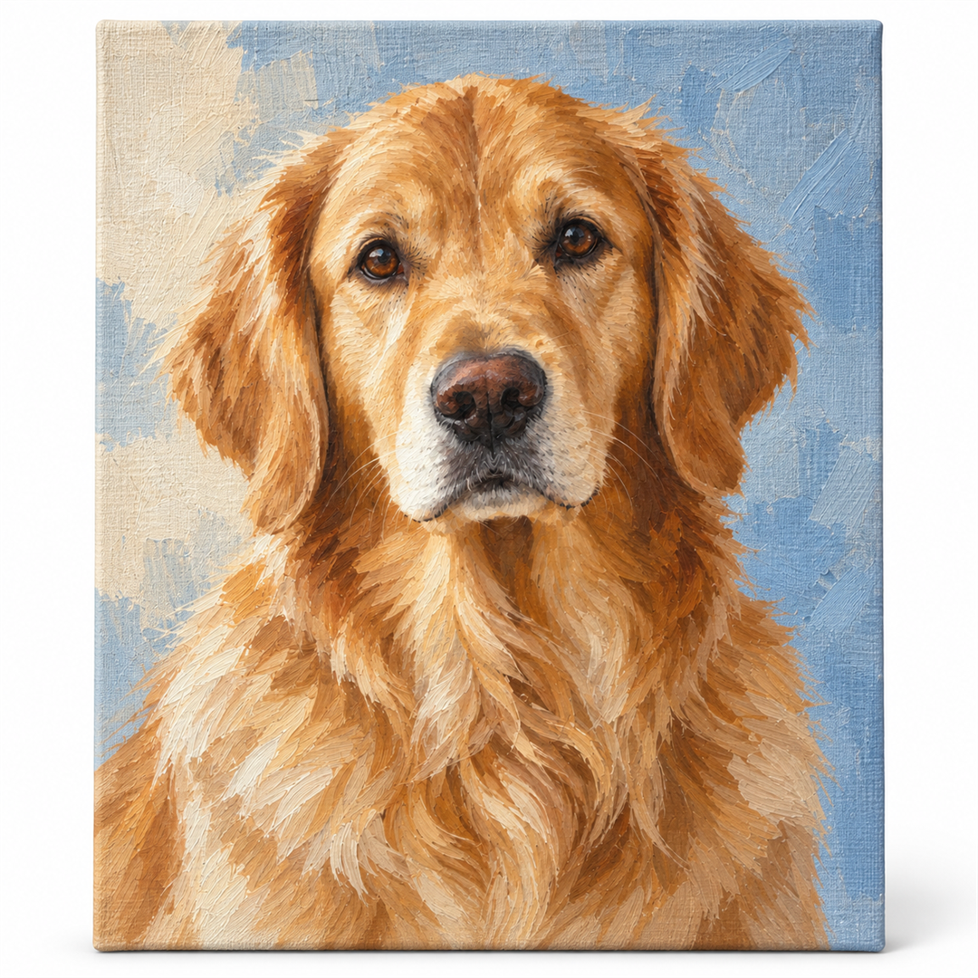 Golden retriever — lienzo terminado