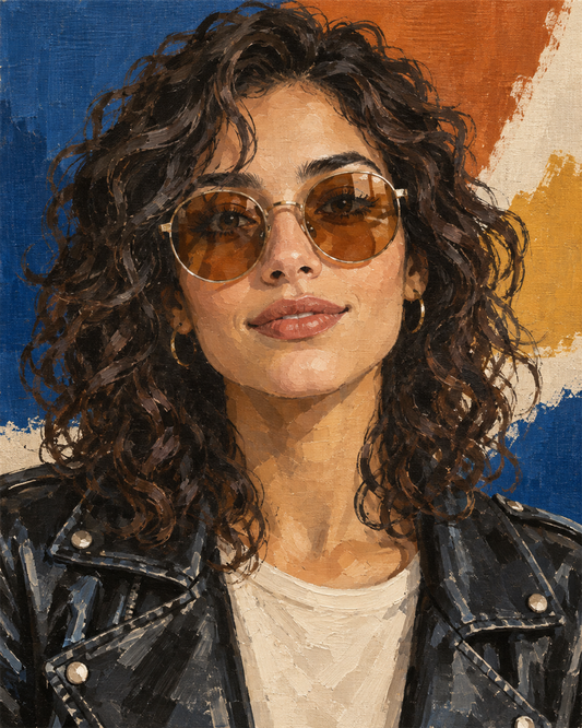 Rockero con gafas — diseño del lienzo para pintar por números
