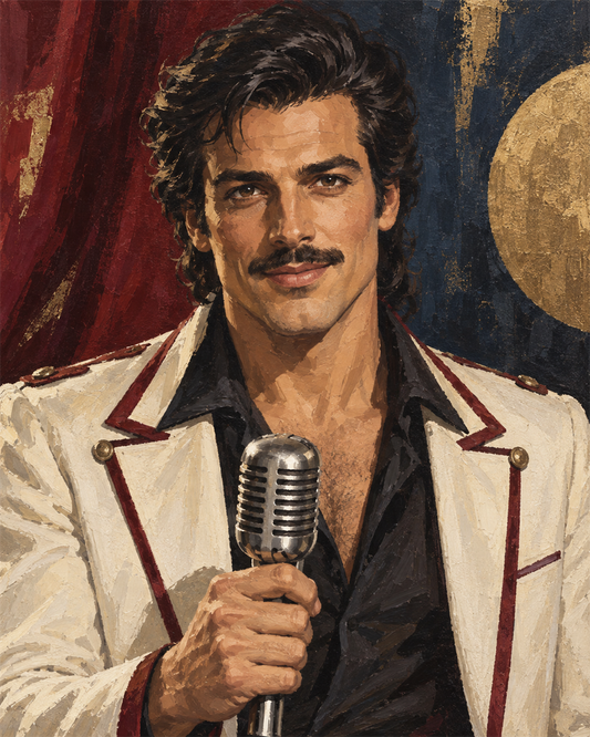 Vocalista de rock — diseño del lienzo para pintar por números