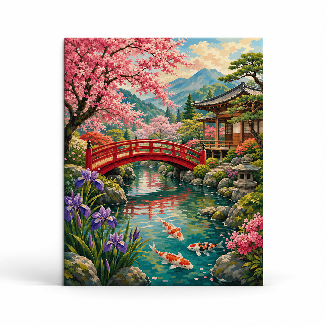 Jardín japonés - lienzo terminado