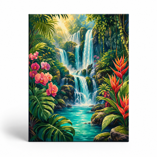 Cascada tropical - lienzo terminado
