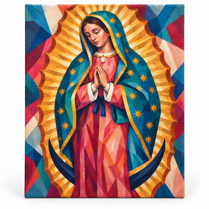 Virgen de Guadalupe pop art — lienzo terminado