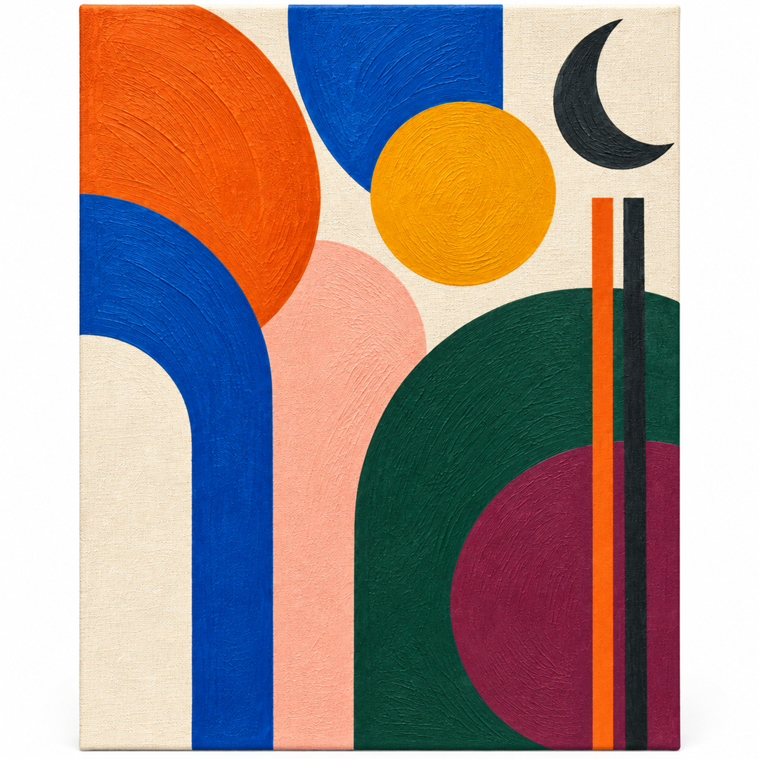 Abstracto mid-century — lienzo terminado