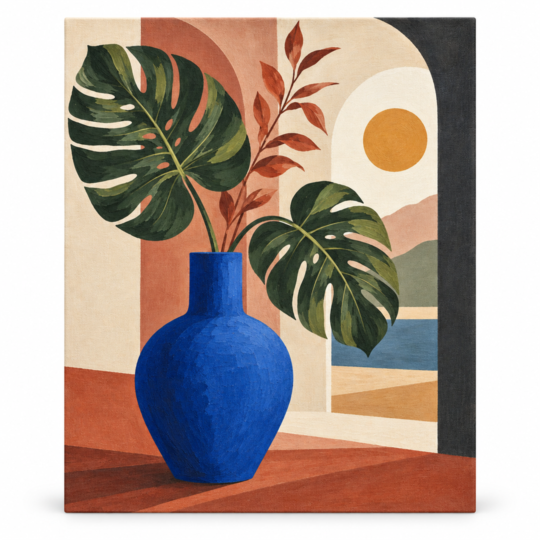 Botánica contemporánea — lienzo terminado