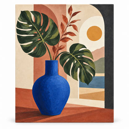 Botánica contemporánea — lienzo terminado