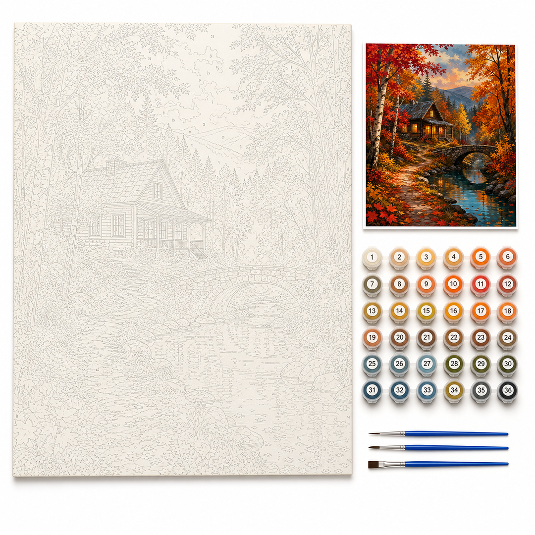 Cabaña de otoño - kit sin pintar