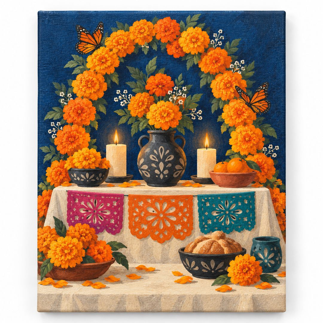 Ofrenda de luz — lienzo terminado
