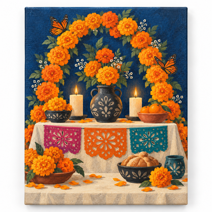 Ofrenda de luz — lienzo terminado