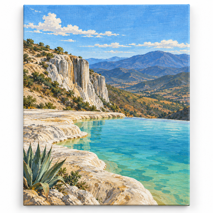 Hierve el Agua, Oaxaca — lienzo terminado
