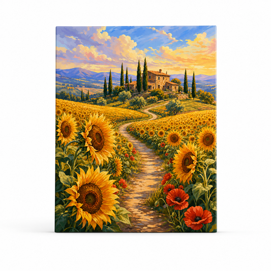 Camino de girasoles - lienzo terminado