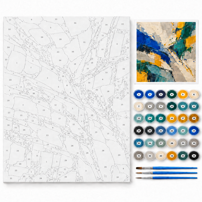 Energía mineral — kit con lienzo numerado, pinturas y pinceles