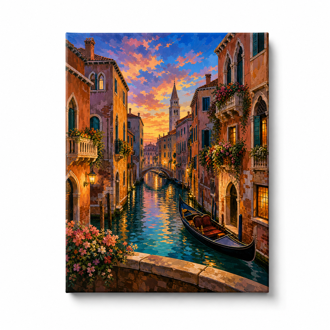 Canal de Venecia - lienzo terminado