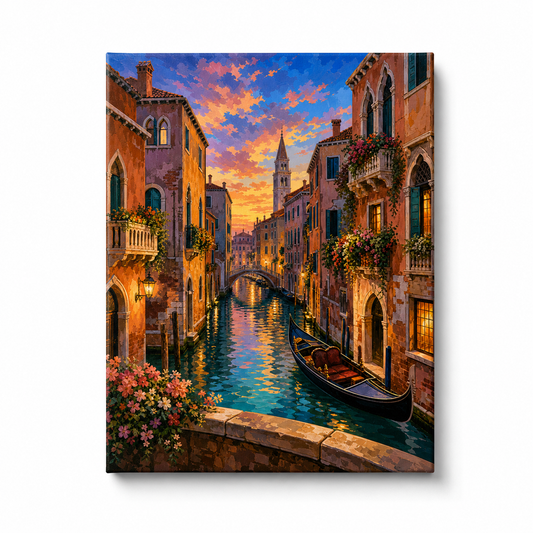 Canal de Venecia - lienzo terminado