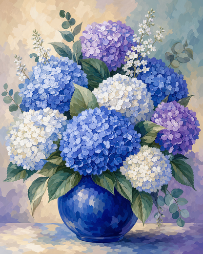 Hortensias azules - diseño maestro