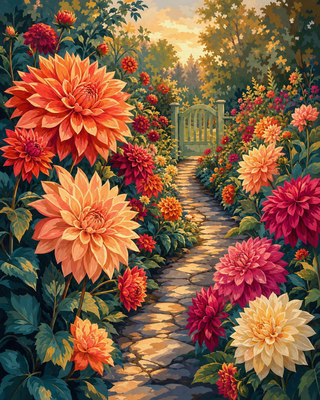 Jardín de dalias - diseño maestro