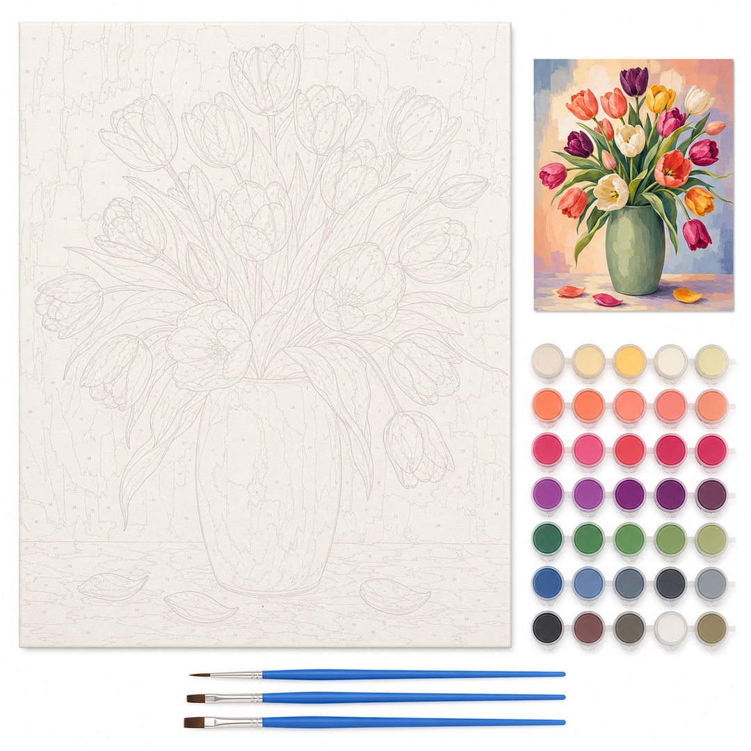 Tulipanes de primavera - kit sin pintar