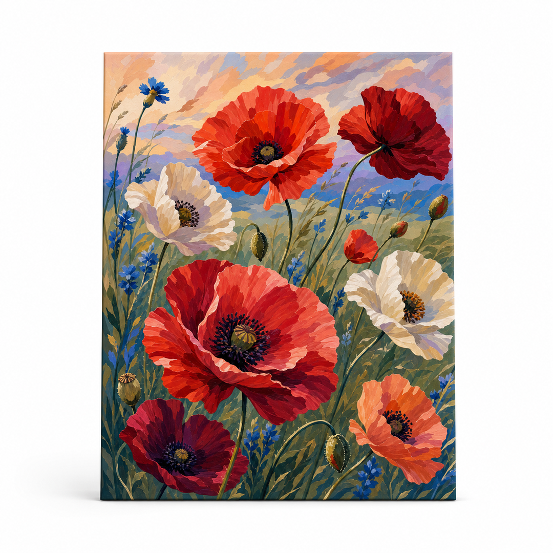 Amapolas al viento - lienzo terminado