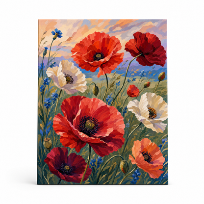 Amapolas al viento - lienzo terminado