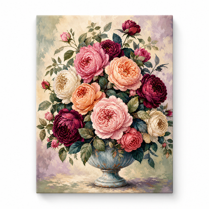 Rosas inglesas - lienzo terminado
