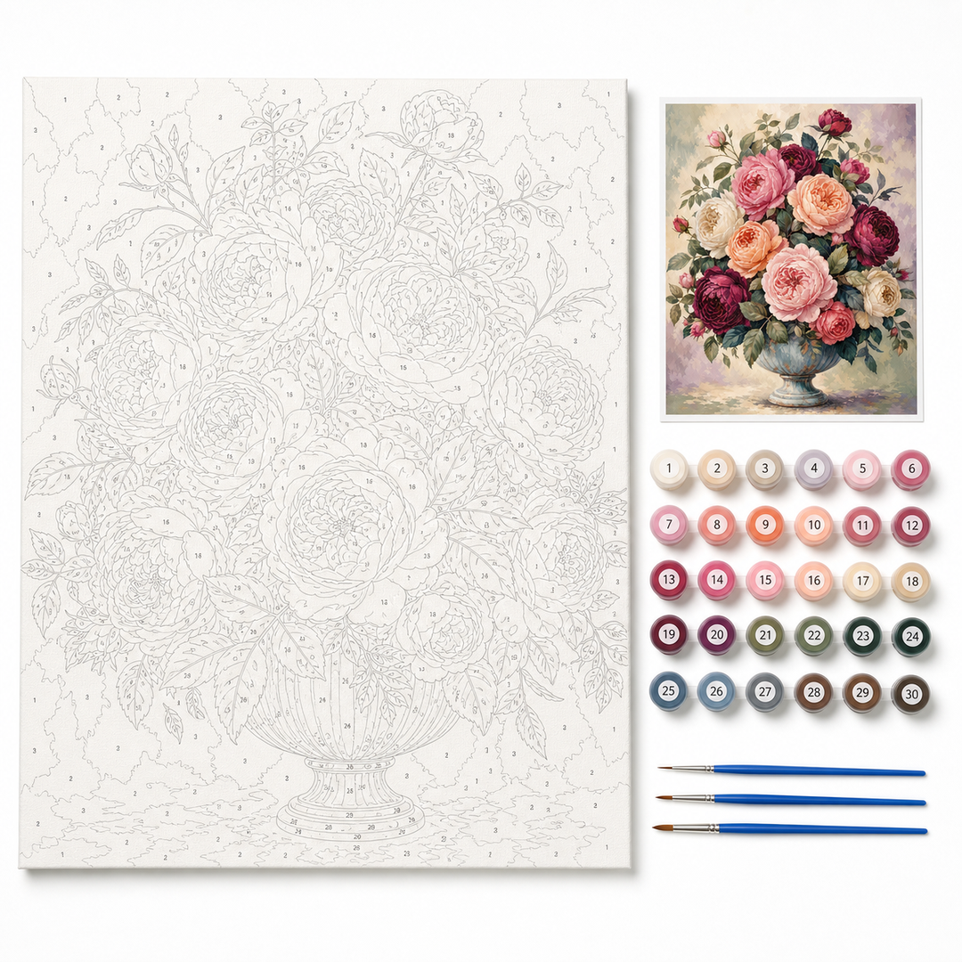 Rosas inglesas - kit sin pintar