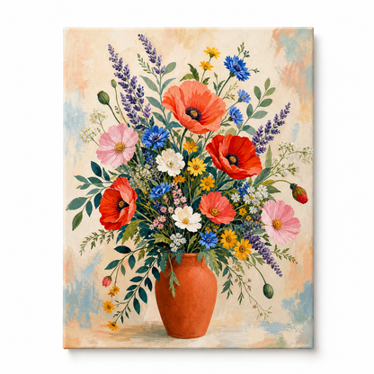Ramo de flores silvestres - lienzo terminado