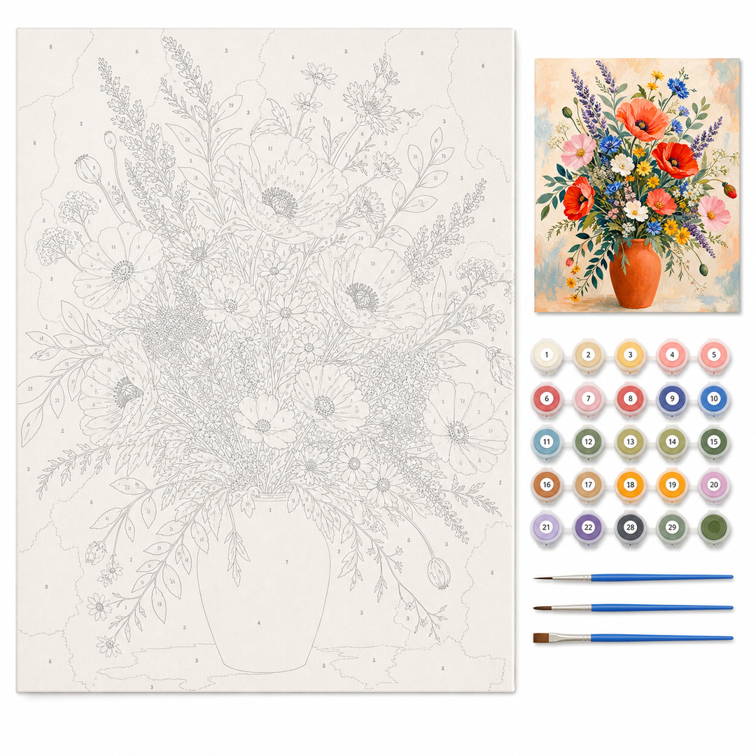 Ramo de flores silvestres - kit sin pintar