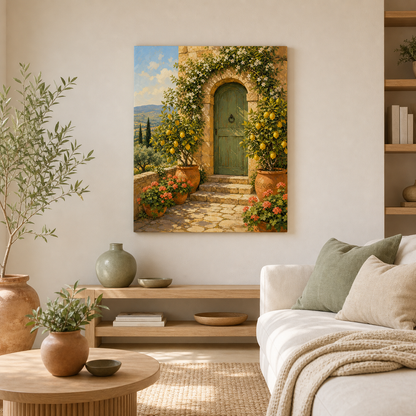 Puerta toscana con limoneros - ambiente