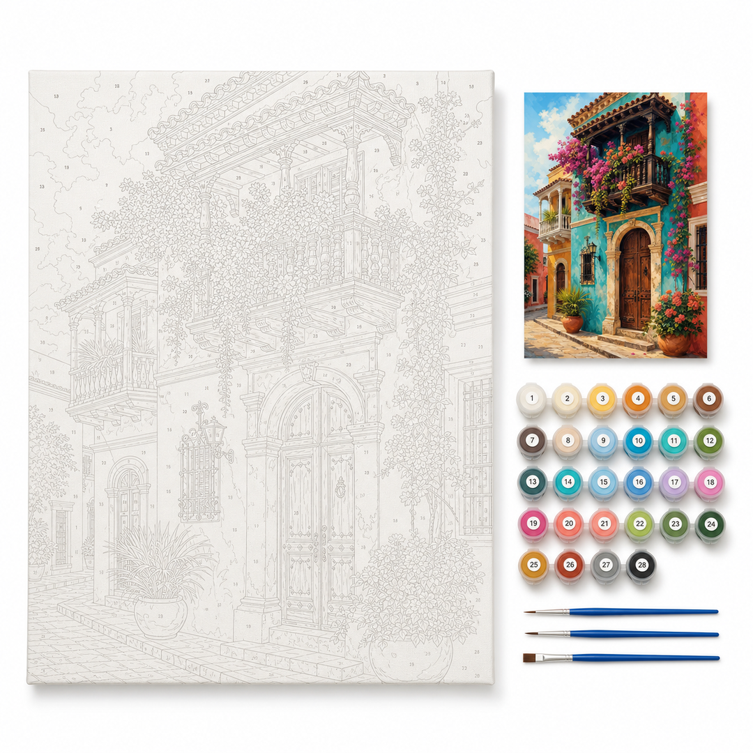 Balcón colonial en Cartagena - kit sin pintar