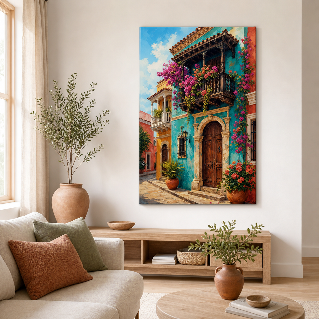 Balcón colonial en Cartagena - ambiente