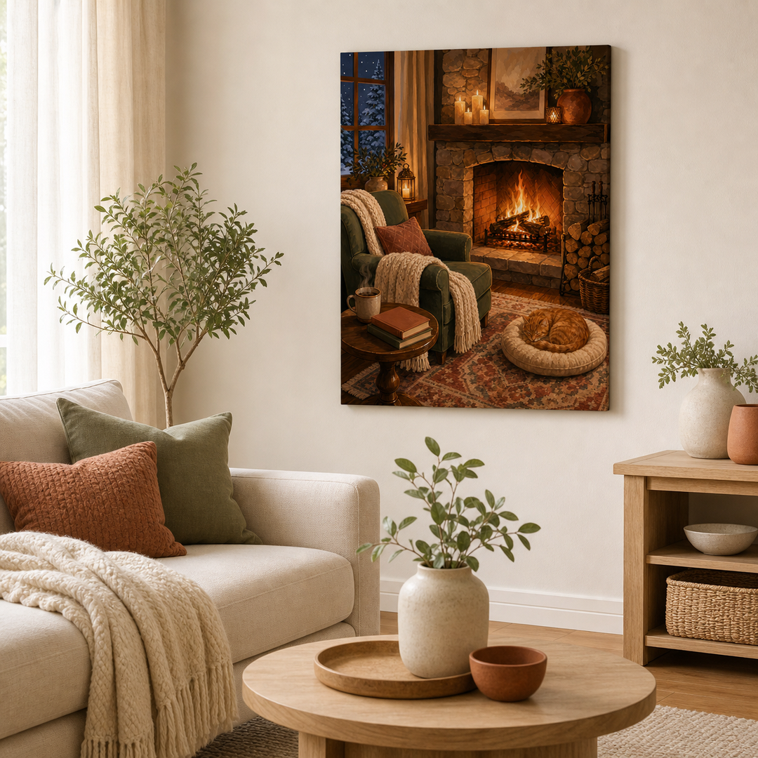 Noche junto a la chimenea - ambiente