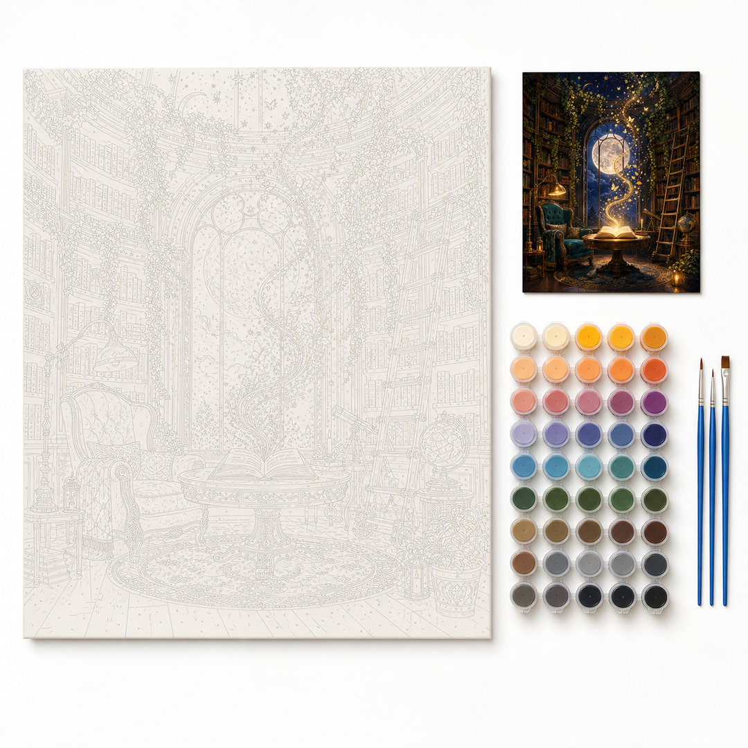 Biblioteca de la luna - kit sin pintar