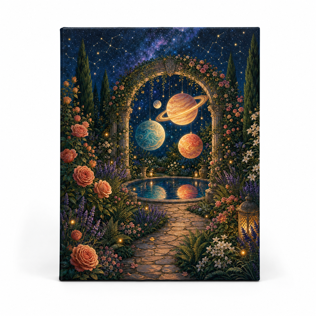 Jardín de los planetas - lienzo terminado