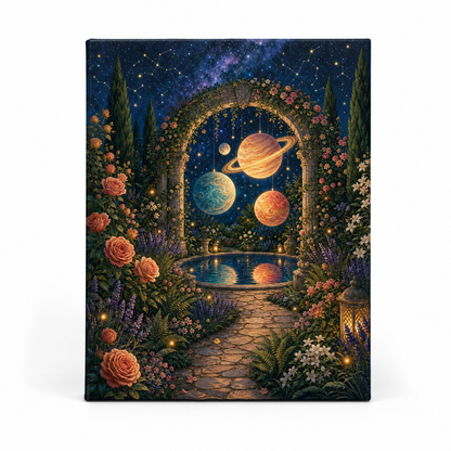 Jardín de los planetas - lienzo terminado